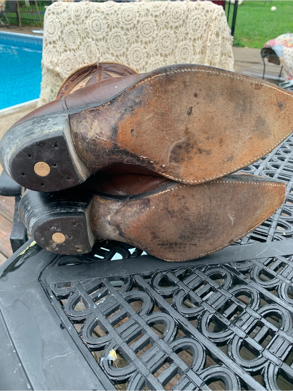 Vintage 1940’s 50s Nocona Brown Leather Cowboy Boots - Picture 12 of 15